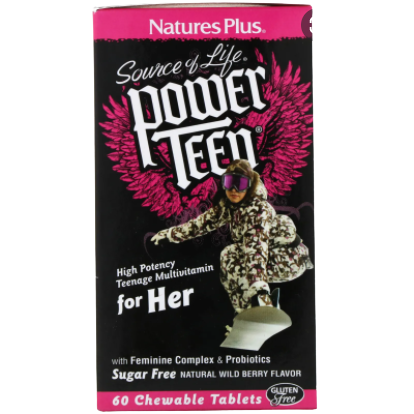 Nature's Plus PowerTeen For Her- Multivitamin Chewable Wild Berry