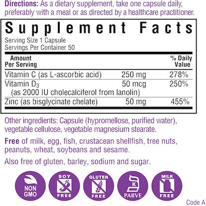 Bluebonnet Vitamin C, D3 & Zinc