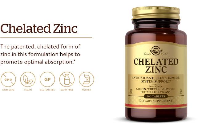 Solgar Chelated Zinc 100 Tablets