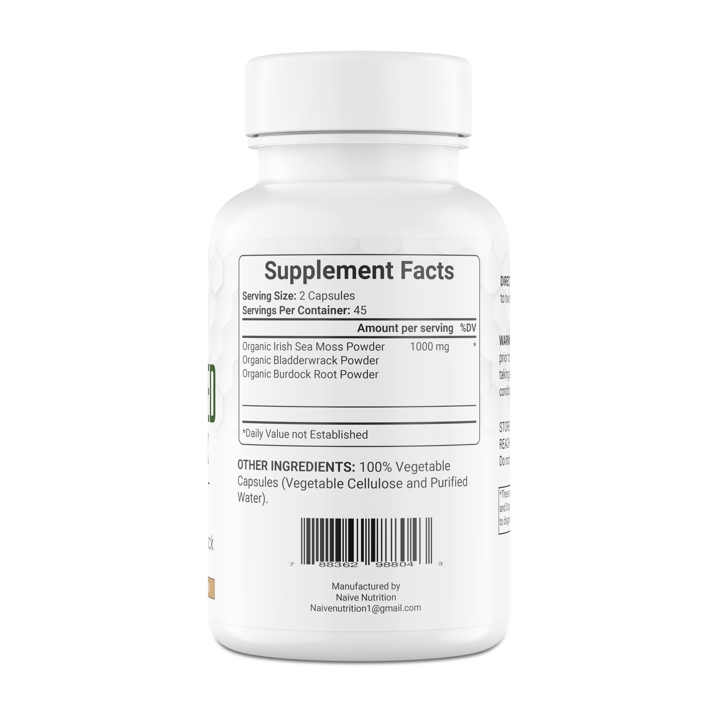 Naive Nutrition The Seaweed Complex, 1000 mg, 90 Vegetarian Capsules