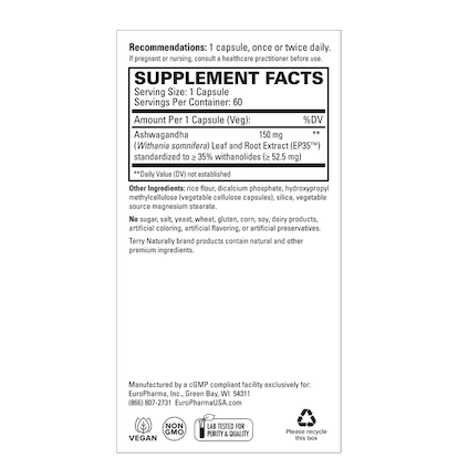 Terry Naturally Ashwagandha EP 35 Extra Strength