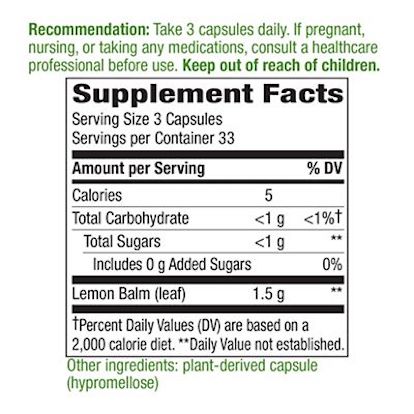 Nature's Way Melissa (Lemon Balm Leaf)