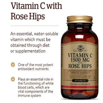 Solgar Vitamin C 1500 mg with Rose Hips