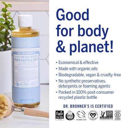 Dr. Bronner's Pure Castile Baby Unscented Soap
