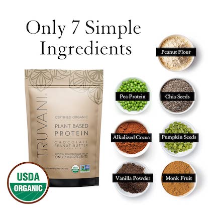 Truvani Chocolate Peanut Butter Plant Based Protein