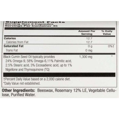 Heritage Store Black Seed Oil Capsules