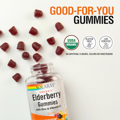 Solaray Organic Elderberry Gummies w/ Zinc & Vitamin C